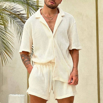 Men's Waffle Knit Two-Piece Set