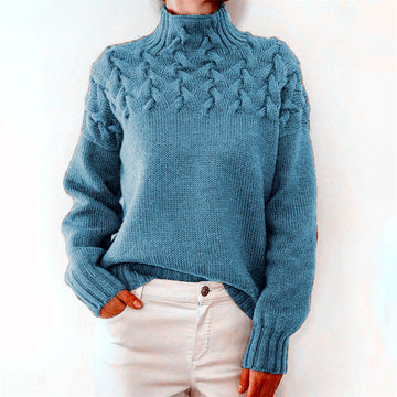 Women's Cable Knit Sweater Turtleneck