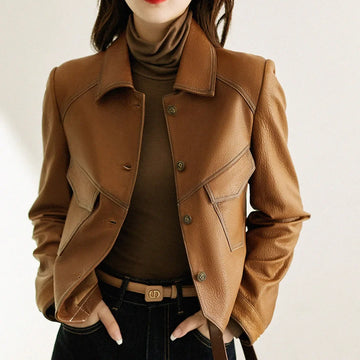 Women's Leather Jacket Cropped