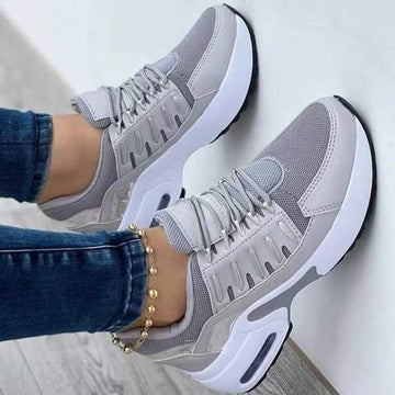 Women's Orthopedic Mesh Trainers - Lace-Up - Air Cushioned Sole