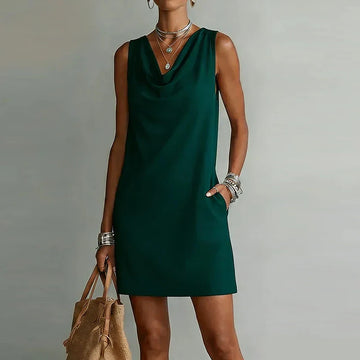 Women's Mini Dress Cowl Neck