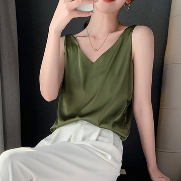 Women's Silk Tank Top V-Neck