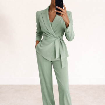 Women's Two-Piece Set Wrap Blazer