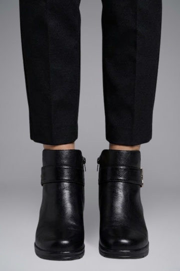 Women's Leather Ankle Boots Wide Fit