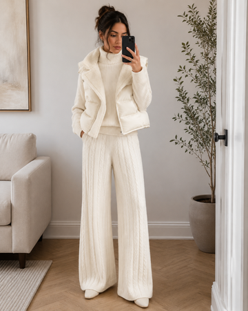 Women's Three-Piece Set Knit Sweater Vest