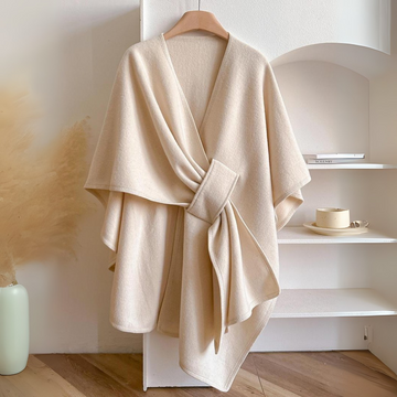 Women’s Drape Shawl – Elegant Wrap with Wide Tie Belt for All-Season Layering