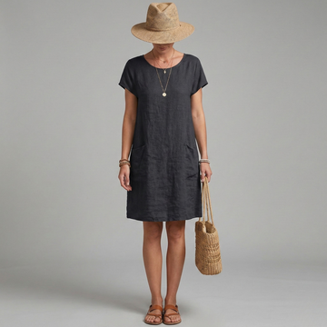 Women's Linen Mini Dress Shift