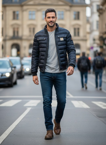 Men's Puffer Jacket Bomber Style