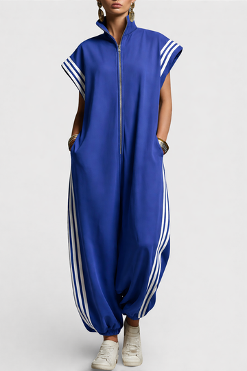 Women's Striped Jumpsuit Relaxed Fit