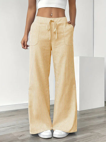 Women's Striped Wide Leg Trousers