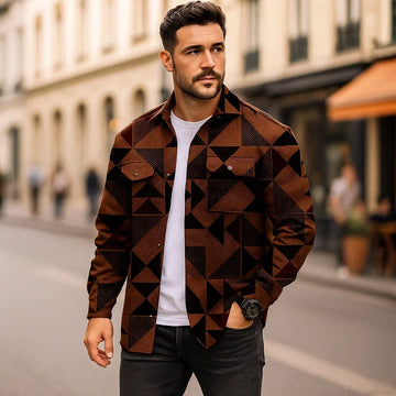 Men's Geometric Overshirt Relaxed Fit