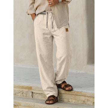 Men's Linen Straight Leg Trousers