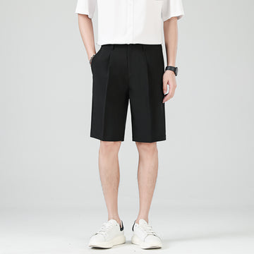 Men's Tailored Chino Shorts - Pleat Front Straight Leg Smart Casual