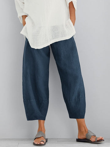 Women's Cotton Trousers Relaxed Fit