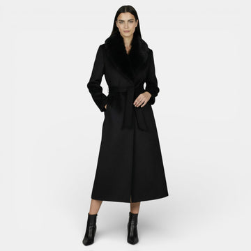 Women's Wool Overcoat Fur Collar
