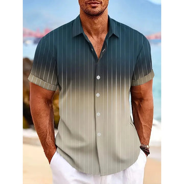Men's Striped Gradient Shirt Relaxed Fit