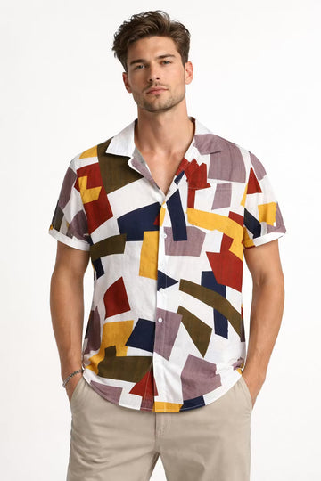 Men's Abstract Print Shirt Relaxed Fit