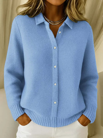 Women's Waffle Knit Cardigan Relaxed Fit