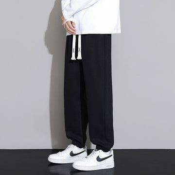 Men's Loose Fit Jogger Trousers with Elastic Drawstring Waist