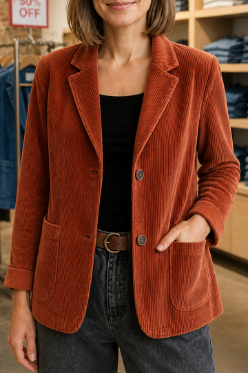 Women's Corduroy Blazer Relaxed Fit