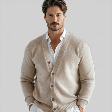 Men's Knit Cardigan V-Neck
