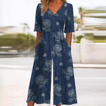 Women's Floral Jumpsuit Wide Leg