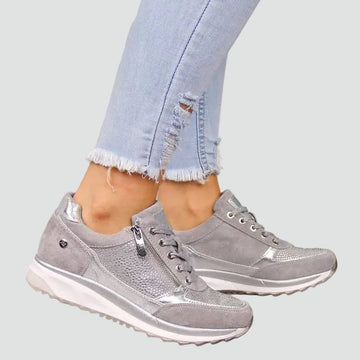 Women's Orthopedic Platform Sneakers - Side Zip Perforated Panels
