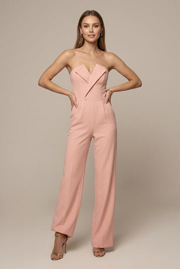 Women's Strapless Wide Leg Jumpsuit
