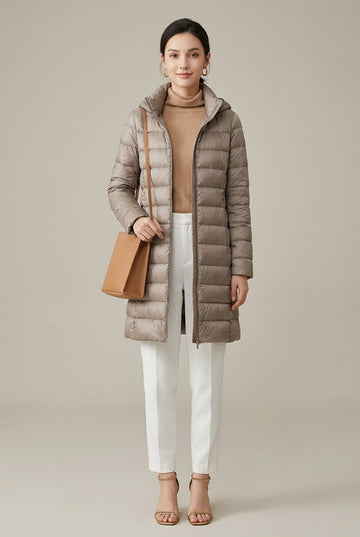 Women's Long Puffer Jacket Hooded
