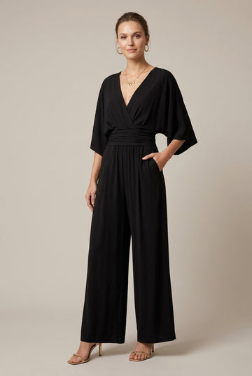Women's Wide Leg Jumpsuit Wrap V-Neck