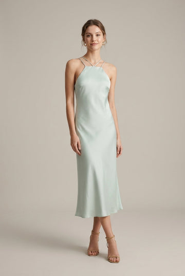 Women's Sleeveless Halterneck Open Back Maxi Dress