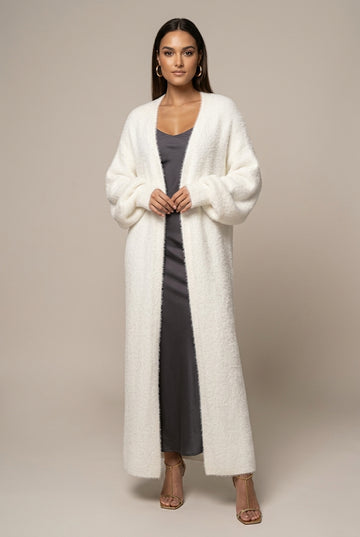 Women's Faux Fur Maxi Long Cardigan