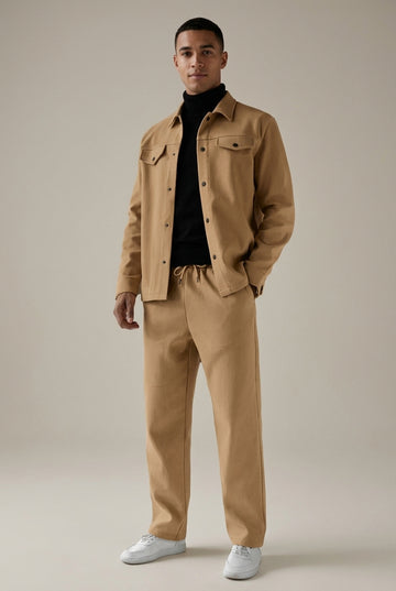 Men's Knit Two-Piece Set Button Front Cardigan