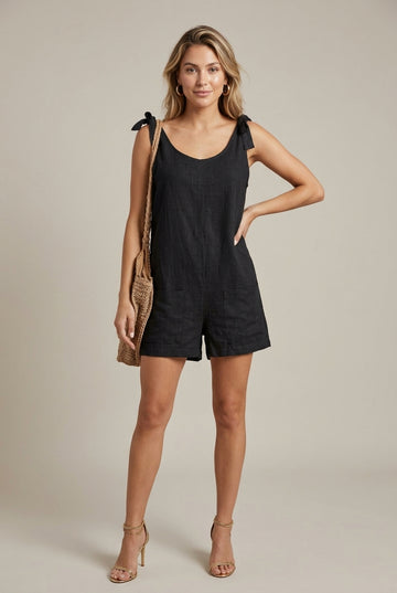Women's Bow Strap One-Piece Square Neck