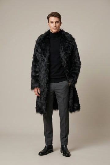 Men's Faux Fur Slim Fit Casual Jacket