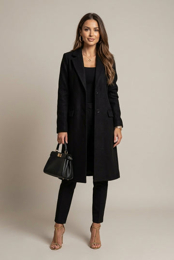 Women's Long Wool Overcoat Tailored Fit