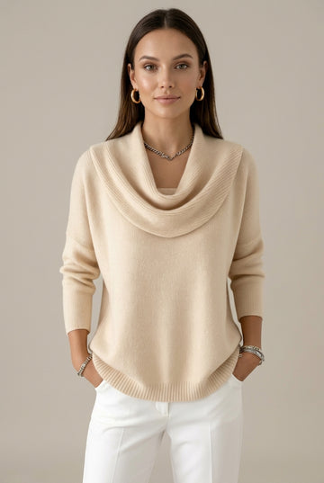 Women's Sweater Cowl Neck Relaxed Fit