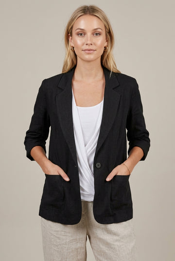 Women's Linen Blazer - Relaxed Fit