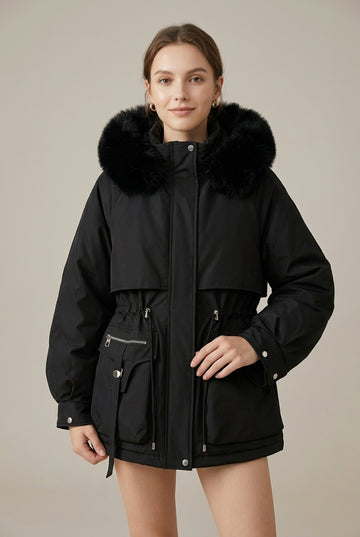 Women's Quilted Parka Fur-Trimmed
