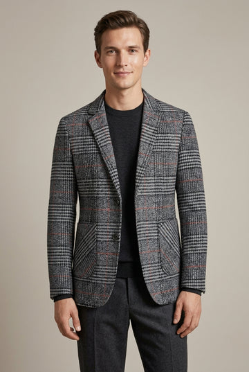 Men's Checked Blazer Slim Fit