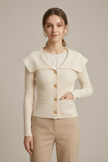 Women's Ribbed Cardigan Off-Shoulder