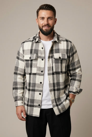 Men's Checked Overshirt Relaxed Fit