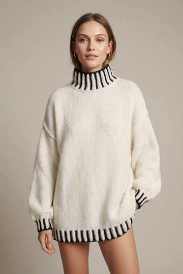 Women's Striped Sweater Dress Oversized