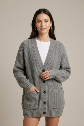 Women's Oversized Cardigan V-Neck
