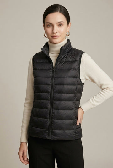 Women's Quilted Vest Stand Collar