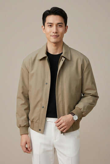 Men's Zip Up And Buttoned Jacket Slim Fit