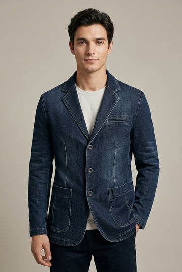 Men's Denim Blazer Tailored Fit