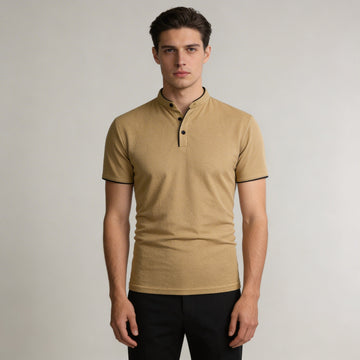 Men's Polo Mandarin Collar Slim Fit