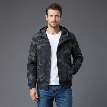 Men's Camo Windbreaker Hooded