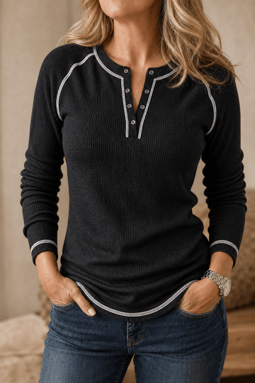 Women's Waffle Knit Henley